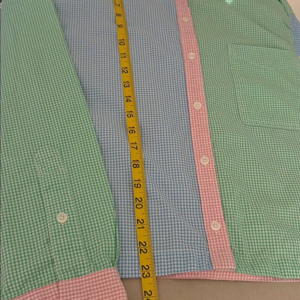 American Eagle Colorblock Gingham Button Down Shi… - image 8